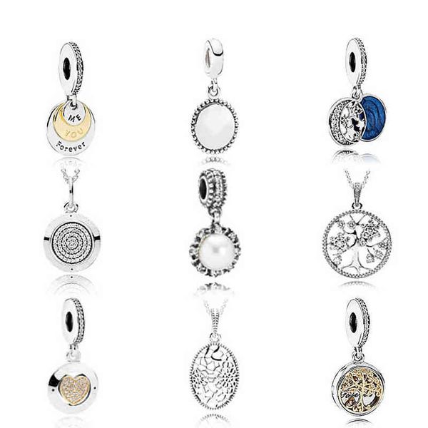 NUOVO albero genealogico in argento sterling 925 pendente di cristallo perla charms perline braccialetto di collocazione braccialetto fai da te fabbrica all'ingrosso AA220315