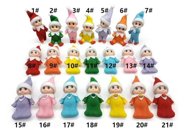 New 21 Style Style 2,5 polegadas de natal elf boneca Favor Favor Mini Plush Natal Hom