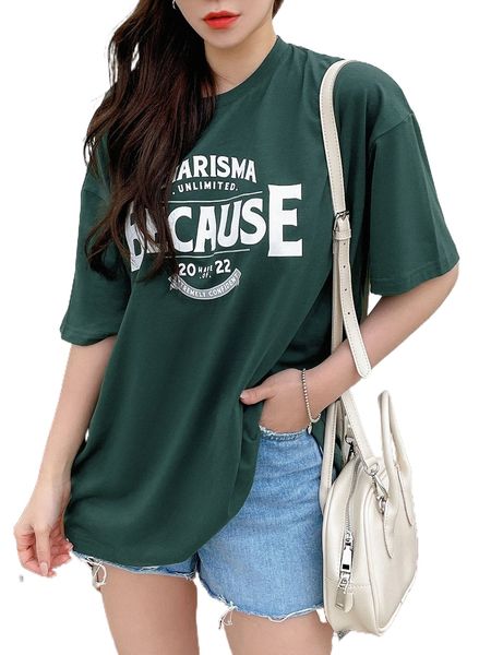

dazy letter graphic drop shoulder tee t2wy#, White