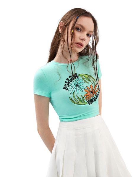 

x zoe radford letter graphic crop tee e2qo#, White