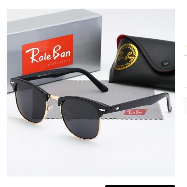 

2021 new vintage half-frame sunglasses classic men and women pilot designer uv400 glasses polarized sunglasses uv protection 9 styles, White;black