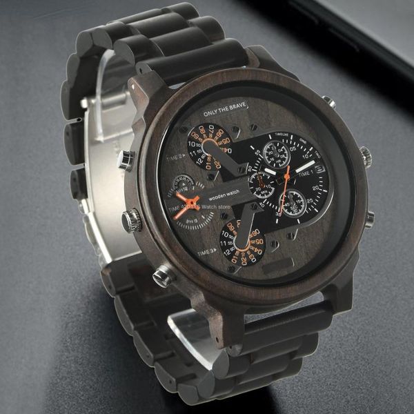 Avanadores de punho Quartz de madeira assistir personalidade da moda Black Technology Concept Clock Trendência dominante