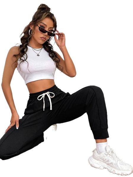 

d.rawstring w.aist slant p.ocket s.weatpants m3hn#, Black;white