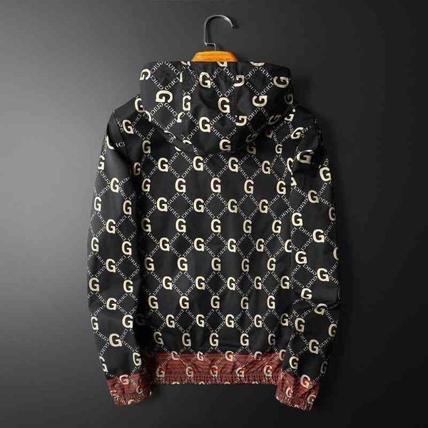 

men's luxury fashion brands menswear and thin coat printed jacket casual handsome brand, Black