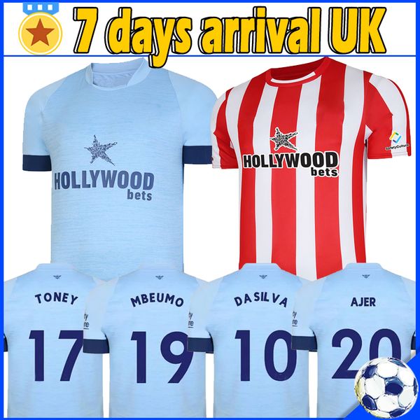 

22 23 forss brentfords soccer jerseys 2022 2023 eriksen dasilva toney mbeumo onyeka canos jensen thompson pinnock henry away men football sh, Black;yellow