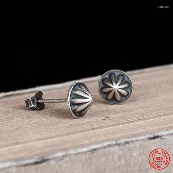 Stud 925 Sterling Silber Stoffknopf Ohrringe Männer Frauen Persönlichkeit minimalistischer Ohrschmuck Punk Street Gothic Stylestud Kirs22