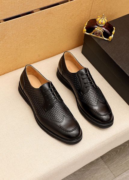 

2022 mens designer genuine leather dress shoes male brand formal business office oxfords comfortable walking flats size 38-45, Black