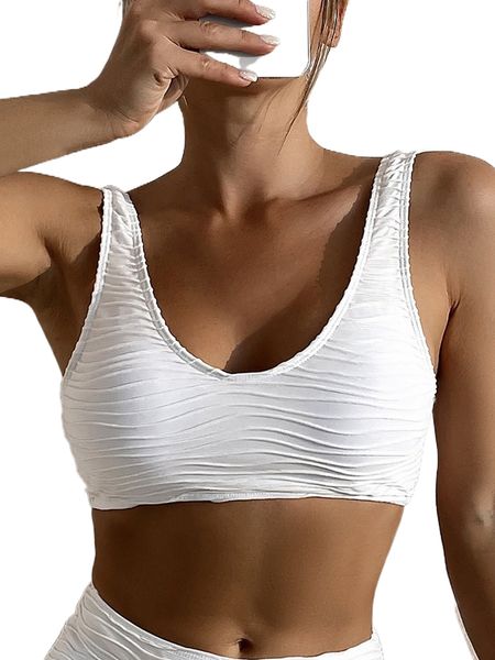 

solid textured bikini n8xx#, White;black