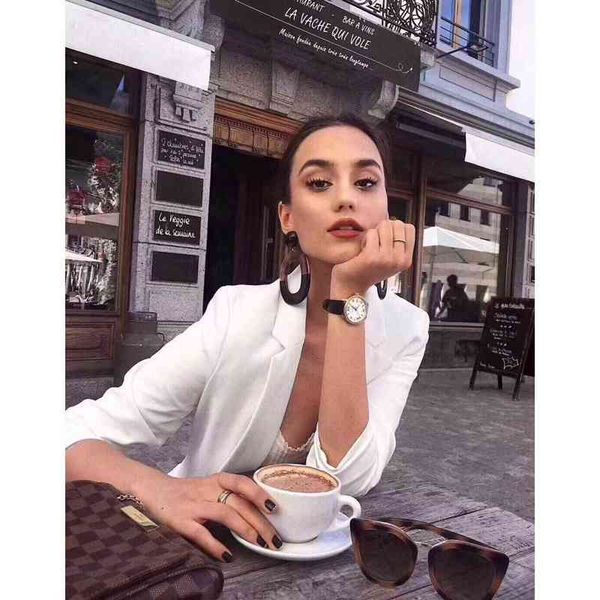 

women's suits blazers th chunyuan spring coat mm silk one button white suit women's, White;black