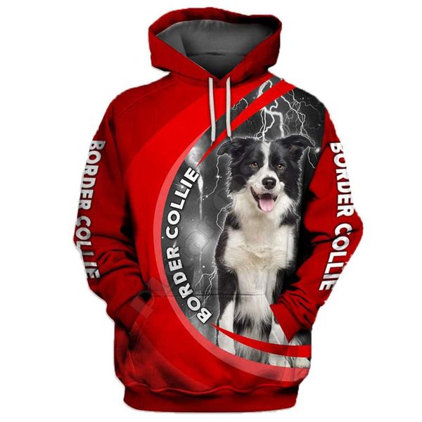 Damen Hoodies Sweatshirts Border Collie 3D Gedruckt Lustige Pullover Männer Für Frauen Tier Pullover Drop 06