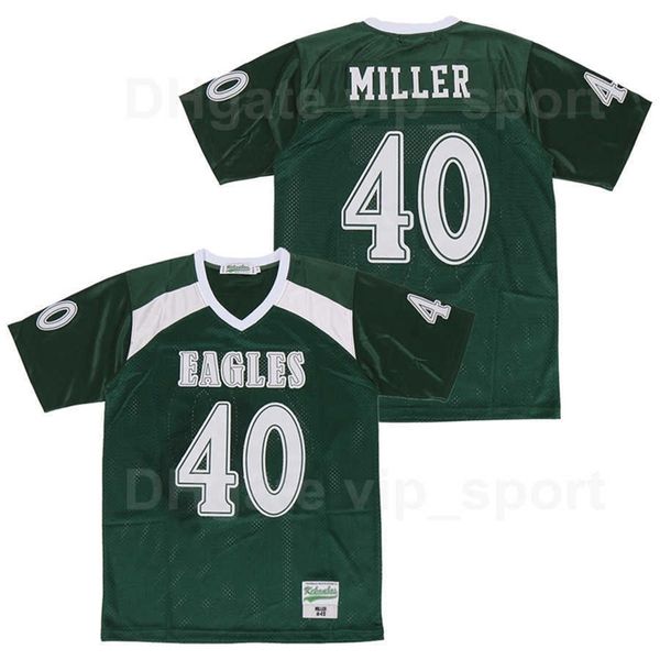 C202 High School Valley Ranch Football 40 Von Miller Jersey Team cor verde All Stitched Breathable Pure Cotton Sport Top Quality on Sale