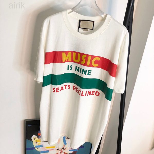 

2023 spring and summer new design brand trend high grades cotton printing short sleeve round neck panel t-shirt size: m-xxxl color black whi, Black;brown