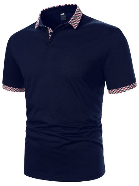 

men plaid print polo shirt 15gx#, White;black