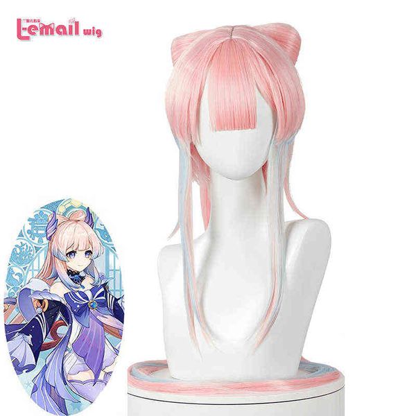 

l-email wig kokomi cosplay wig genshin impact cosplay sangonomiya kokomi wig with ponytail long synthetic hair heat resistant y220512, Black