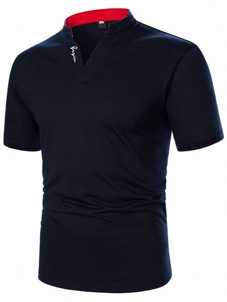 

men letter embroidered polo shirt 57ev#, White;black