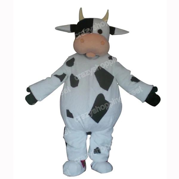 Traje de mascote de vaca lácteo de Halloween