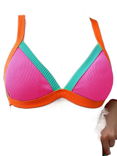 

colorblock rib bikini 281u#, White;black
