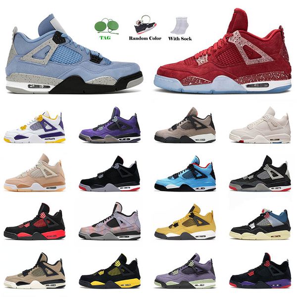 

2022 new arrival 4 4s basketball shoes size 36-47 lightning mushroom university blue shimmer white oreo red thunder taupe haze womens sneake, White;red