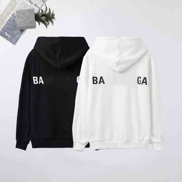 

designer fashion europe and america brands mens woman lovers autumn winter new balenciga pure cotton sweater loose and versatile b large lon, Black