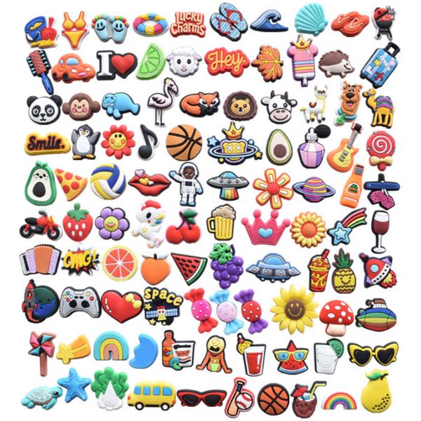 

fast delivery croc charms random styles low price pvc shoe charms wristband bracelet party gifts shoes decorations, White;pink