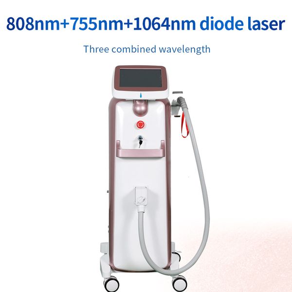 

3 wavelength permanent 755nm 808nm 1064nm diode laser hair removal machine for all skin color, Black