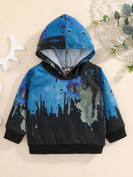

baby splash ink hoodie she, Black