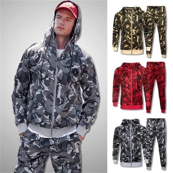 Männer Camouflage Sweat Anzug Brand -Trailsuit Set Männer Sweatshirts Jogginghosen Sportswear Clothing Männlich Casual Jogger Sets 201128