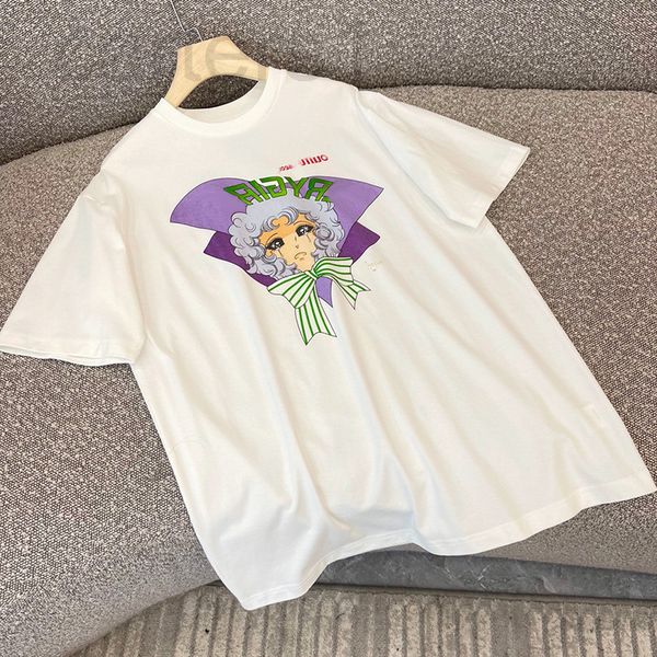 

women's t-shirt designer white short sleeved t-shirt women's spring 2022 new cartoon printing loose large xk7h