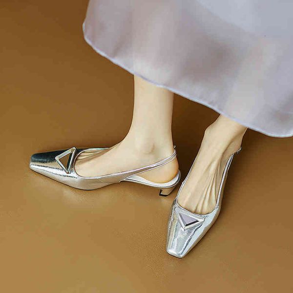 

sandals sense of design niche low heel shoes evening style celebrities commuting single back strap sandals spring and summer women's u9, Black