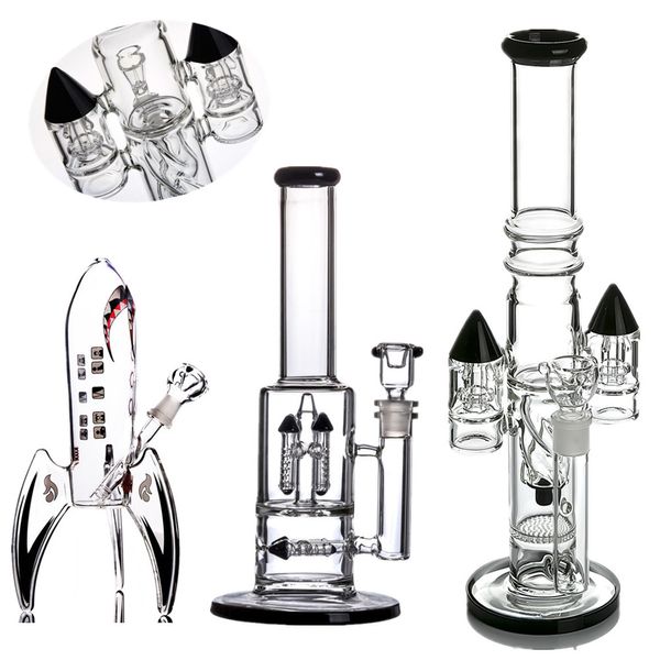 Ракетные стеклянные бонги Огрозистое кальян Бублер дым Dab Rigs Water Tipe Curping Shisha аксессуар