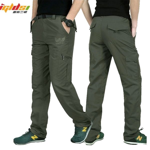 Pantaloni cargo stile militare da uomo Uomo Estate Pantaloni maschili traspiranti impermeabili Pantaloni da jogging Tasche militari Casual Plus Size 4XL 220325