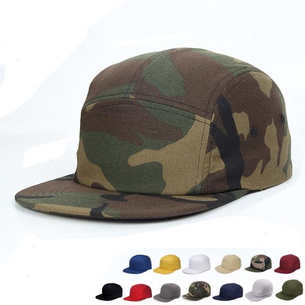 Baumwolle 5 Panel Camoufalge Baseball Cap Bone Gorras Hombre Originales Camo Hip Hop Hüte Für Männer Frauen