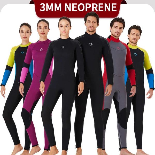 Costumi da bagno da donna 3MM Neoprene Muta da sub Muta Attrezzatura da immersione Sport acquatici Tute da salto bagnate per donna / uomo Mute Vela 2022