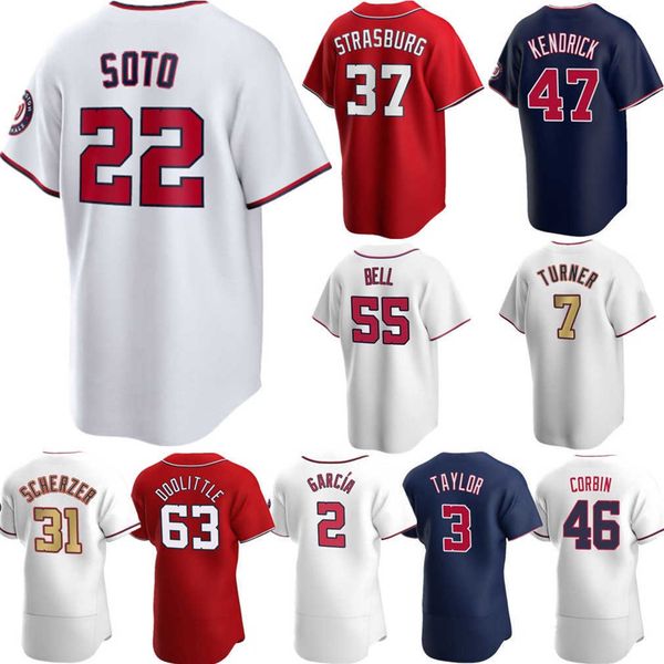 

2022 Juan Soto Jerseys Stephen Strasburg Patrick Corbin Carter Kieboom Victor Robles Will Harris Joe Ross Alcides Escobar Custom Men Women, Colour 1