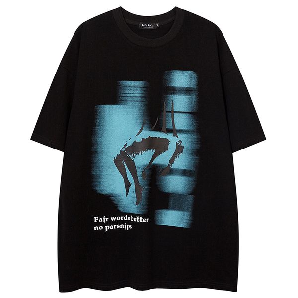 

streetwear harajuku tshirt hip hop falling men graphic t shirt men summer short sleeve tshirt cotton casual tees 220608, White;black