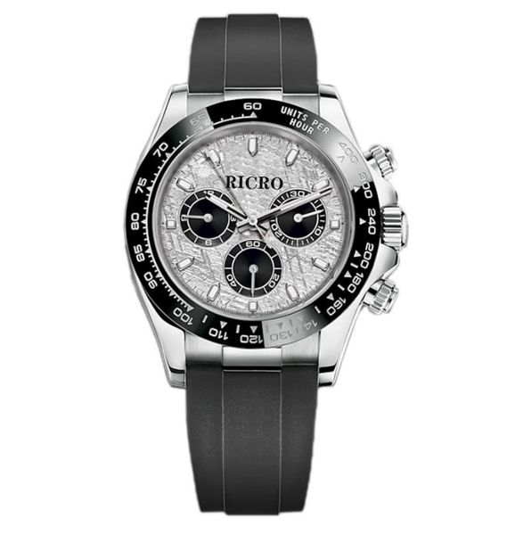 Relógio masculino Tabela multifuncional de 40 mm sem função de cronometração Ring Ring Bocal 316 FINO ATELHO SPORT SPORT SPORT Watch