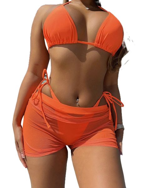 

women bikini swimsuit with beach shorts 83lg#, White;black