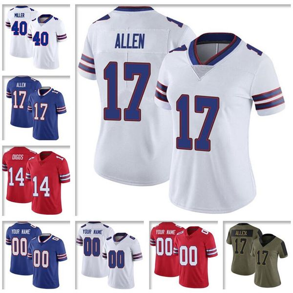 

fans josh allen jersey von miller stefon diggs dawson knox o.j. howard micah hyde bruce smith tre'davious white custom american footbal, Black
