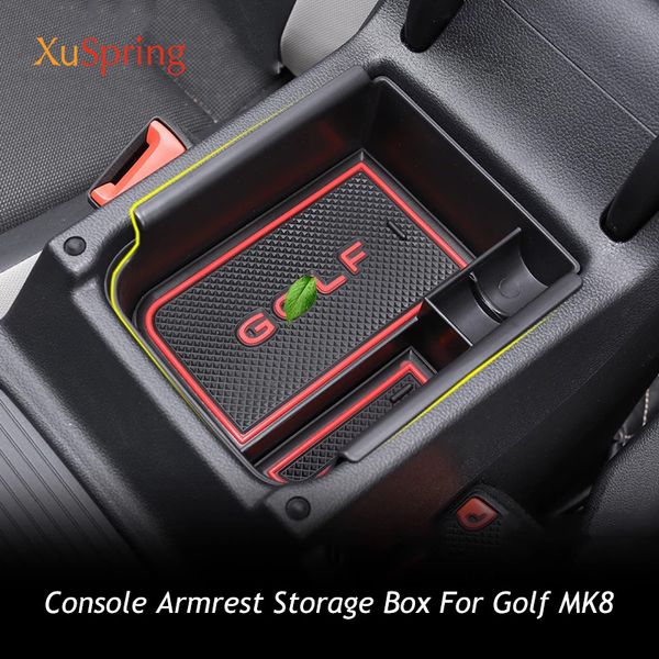 

car interior decoration console armrest container storage box refit accessories styling for vw golf 8 mk8 2020 2021