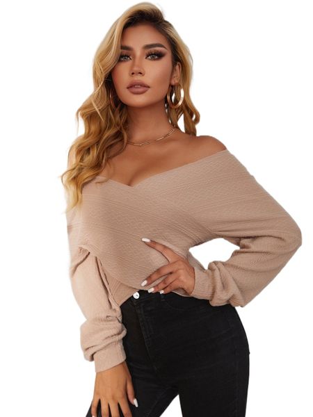 

textured knit cross wrap o79d#, White