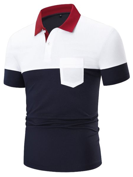 

men cut and sew polo shirt a0ub#, White;black