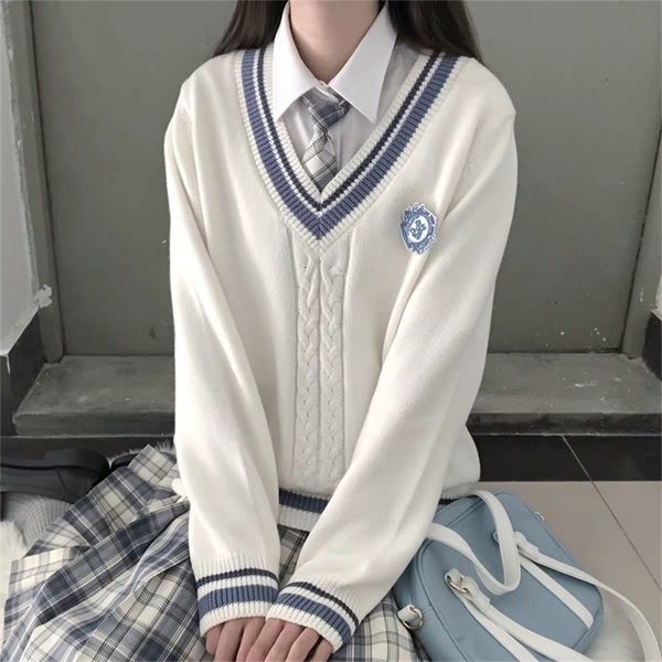 Autumn High Quality Pullover de estilo japonês Estudantes uniformes escolares Vid Girls Women Sweater Sweater Manga Longe School Uniformes 201223