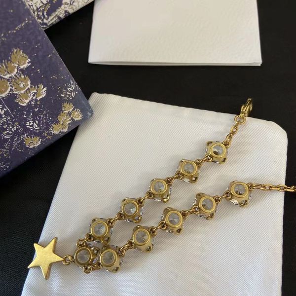 

luxury designer elegant fashion women's star pendant diamond bracelet wedding necklace special design jewelry alex ani, Golden;silver