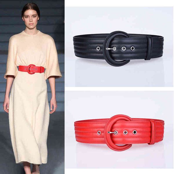 

belts fashion decoration windbreaker coat waist women's accessories belt simple matching skirt wide black red m3sz, Black;brown