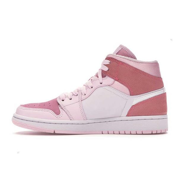 

women men shoes digital pink 1s jumpman 1 mid white size 5 5-11224g
