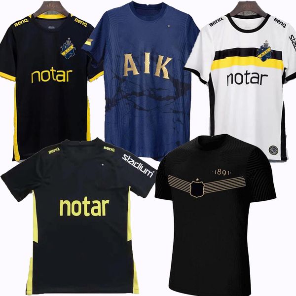 

22 23 aik royal edition fotboll soccer jerseys 2022 2023 home away black golden papagiannopoulos rogic larsson tihi anniversary maillots foo, Black;yellow