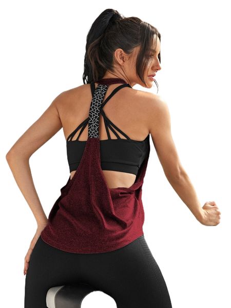 

geo print backless sports tank o7yn#, Gray