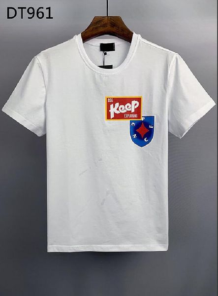 

dsq icon men's t-shirts designer print letter men tees paris cotton polos man women clothing fashion brand t shirt d961, White;black