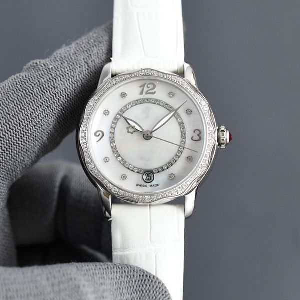 

women's mechanical watch 8215 movement leather band dial design style simple fashion generous waterproof depth 50 meters sapphire desig, Slivery;brown