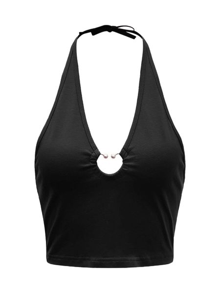 

plus ring detail halter f3xg#, Black